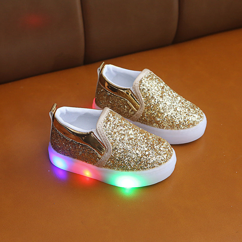 Kids Led Sneakers Lighted Baby Toddler Sneakers Sequin Girl Light Shoes 5