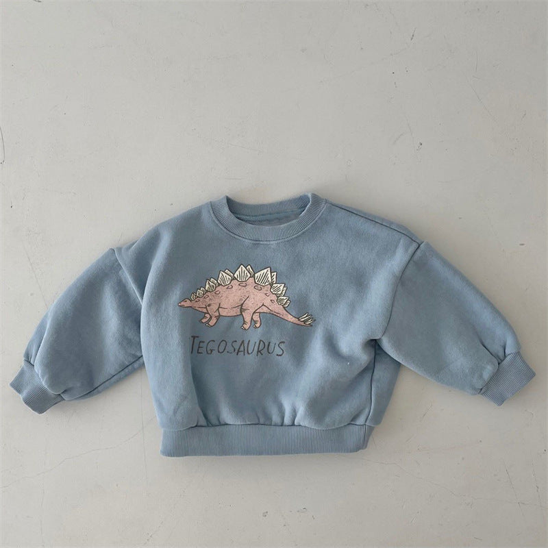 New Children's Cute Dinosaur Fleece Soft Pullover Sweater 3