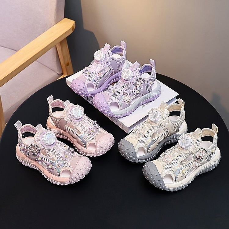 2026 Summer New Girls Closed-Toe Sandals, Kids Soft Sole Non-Slip Beach Shoes, Girls Sports Sandals 2