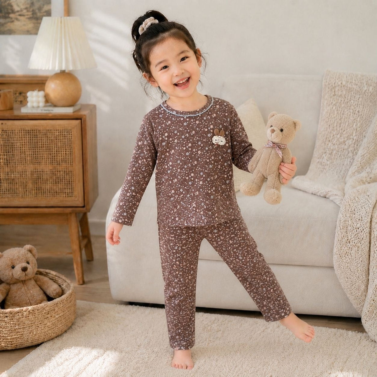 SpringAutumn Boneless Boys And Girls Autumn Top And Pants Set 7A Antibacterial Underwear Set 10