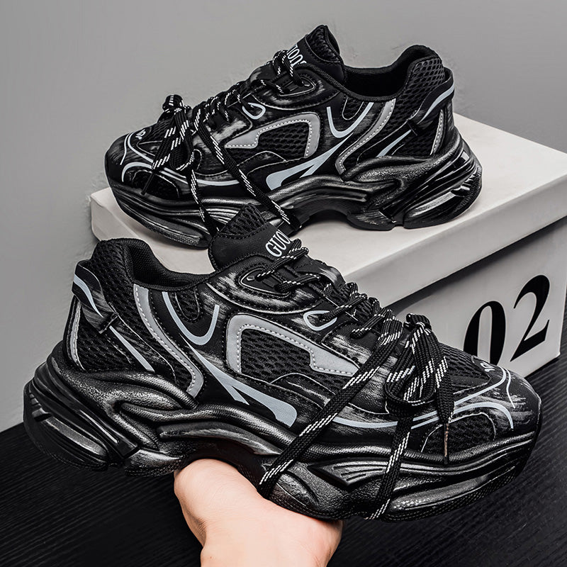 European Style Men's Shoes, New Spring & Autumn Arrivals, High-End Mesh Casual Athletic Sneakers, Thick Sole Height-Boost Trendy Dad Shoes 2