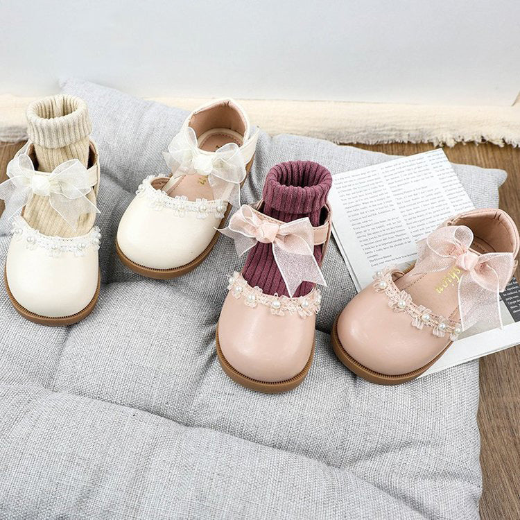 Leather Shoes, Bow Tie, Western Style, Baby Girl Princess Shoes, Fashionable Soft Soled Shoes For Little Girls 2