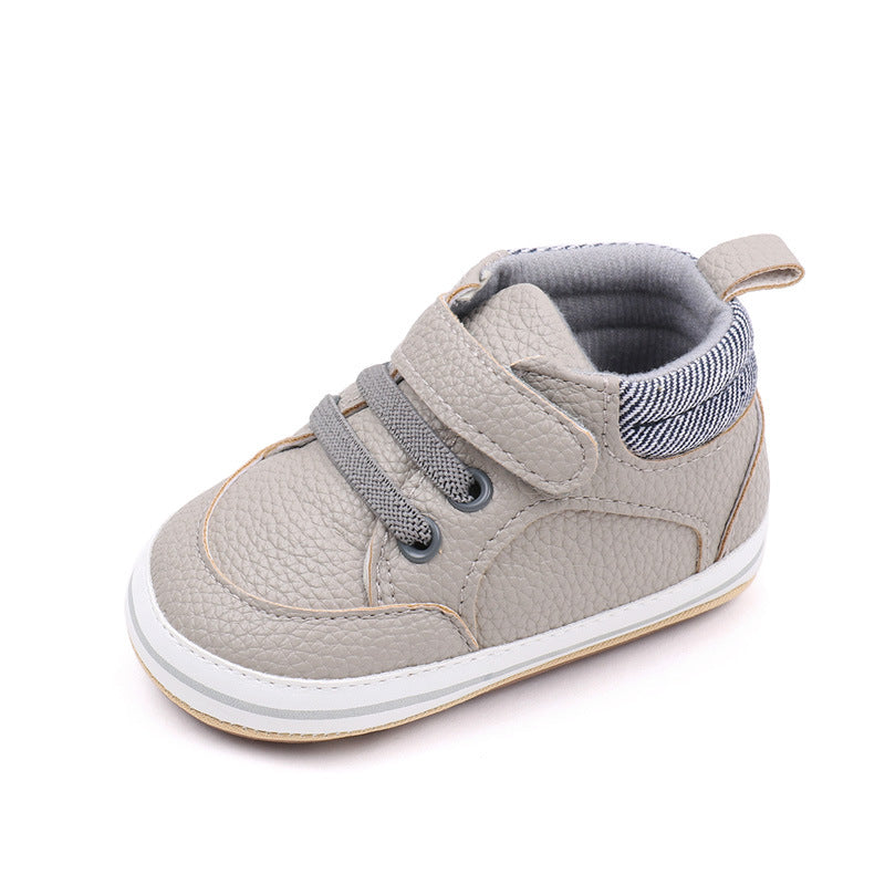 Fashionable Solid-color PU Leather First-walker Shoes For Babies 6