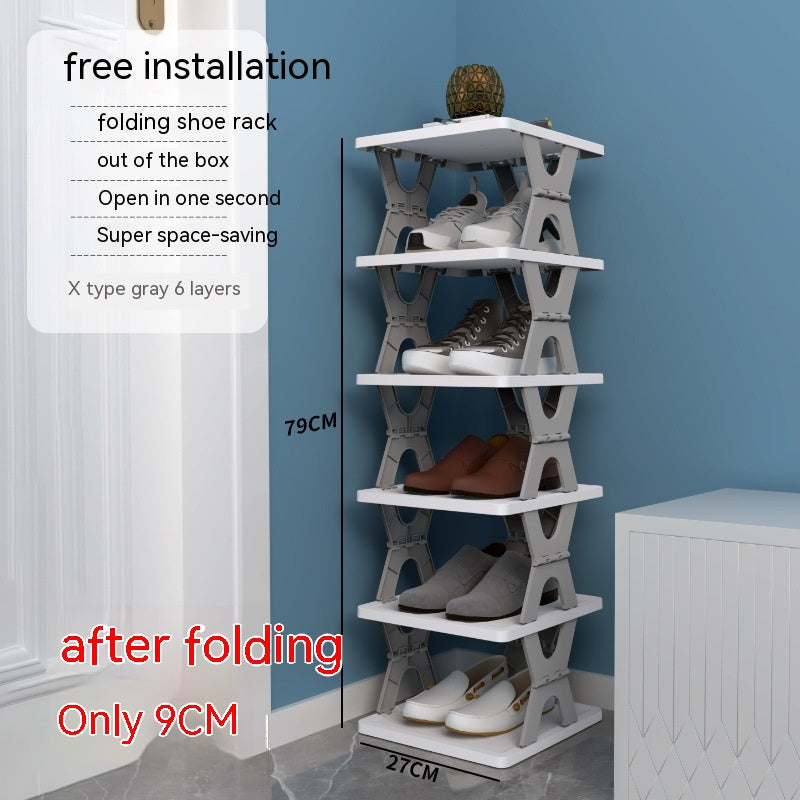 Plastic Installation-free Shoe Rack Storage Shoe Rack Folding Shoe Cabinet 22