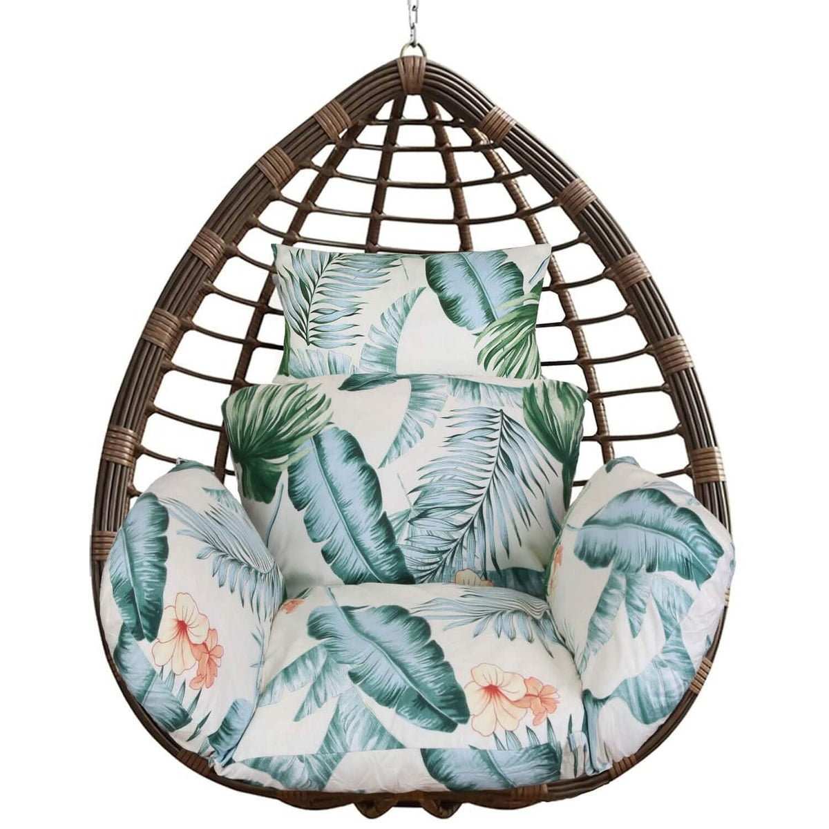 Egg Chair Hanging Basket Seat Soft Cushion with Headrest 5