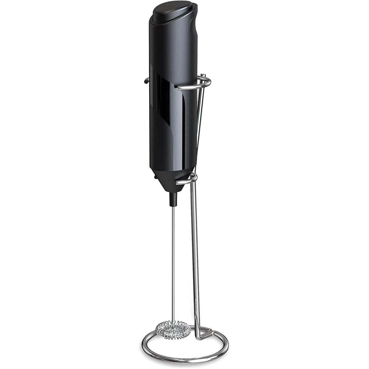 Electric Milk Frother Handheld with Stainless Steel Stand 1