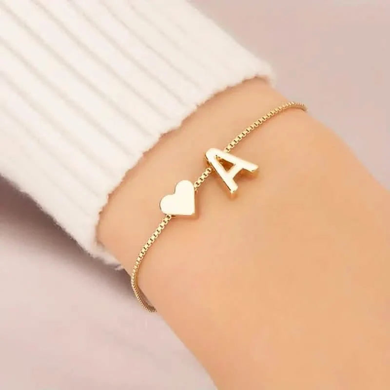 Elegant Love Heart Charm Bracelet - Delicate Minimalist Link Chain 3