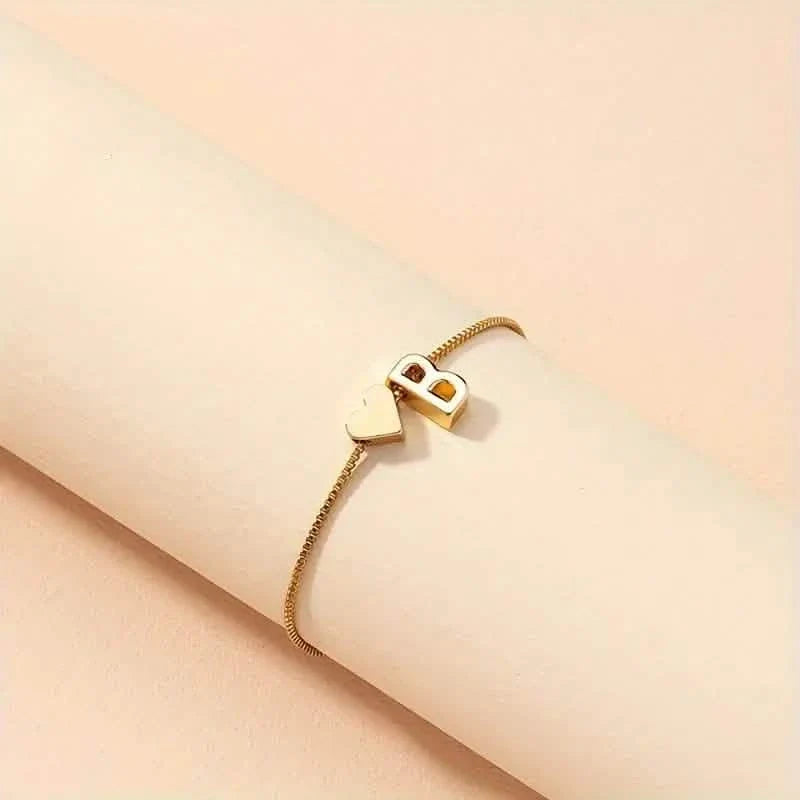 Elegant Love Heart Charm Bracelet - Delicate Minimalist Link Chain 4