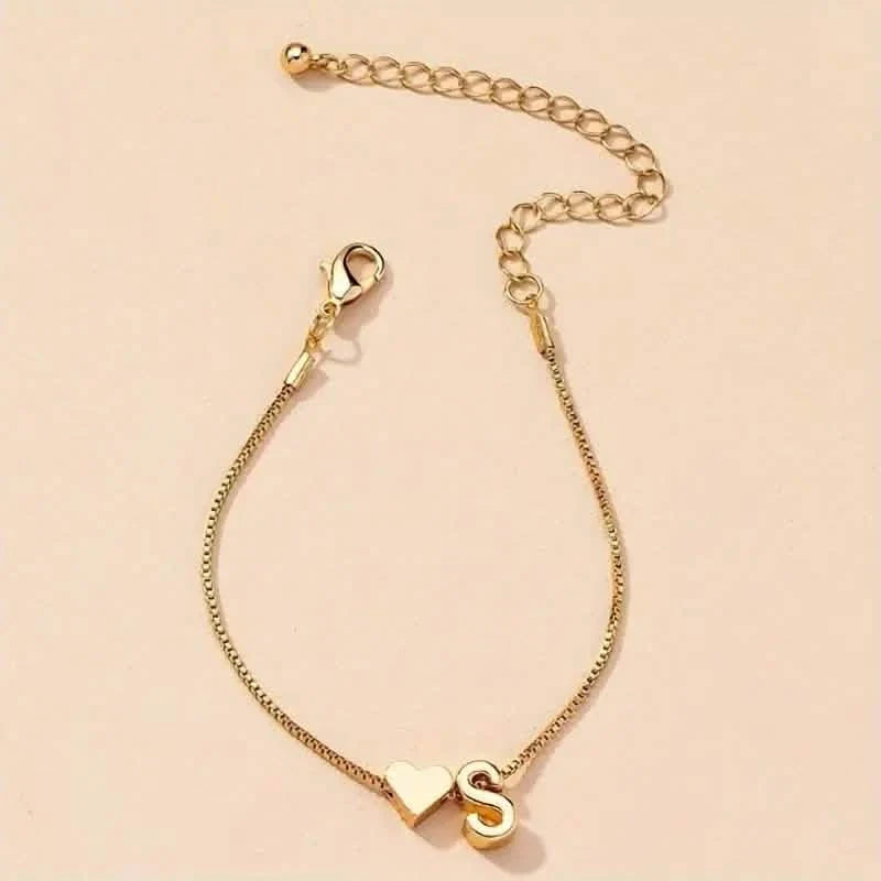 Elegant Love Heart Charm Bracelet - Delicate Minimalist Link Chain 2