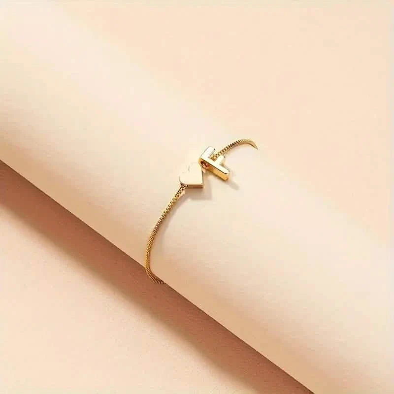 Elegant Love Heart Charm Bracelet - Delicate Minimalist Link Chain 8