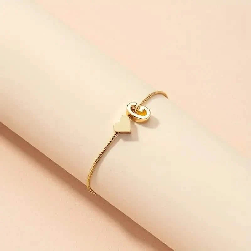 Elegant Love Heart Charm Bracelet - Delicate Minimalist Link Chain 9