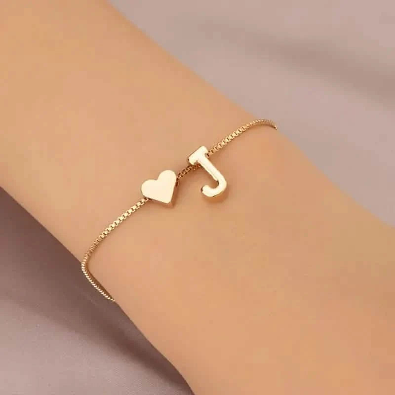 Elegant Love Heart Charm Bracelet - Delicate Minimalist Link Chain 12