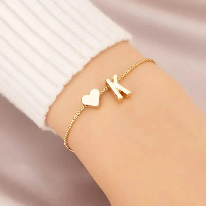 Elegant Love Heart Charm Bracelet - Delicate Minimalist Link Chain 13