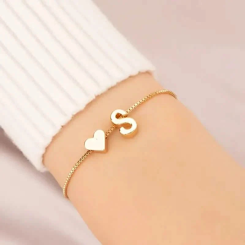 Elegant Love Heart Charm Bracelet - Delicate Minimalist Link Chain 21