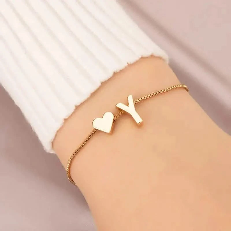 Elegant Love Heart Charm Bracelet - Delicate Minimalist Link Chain 27
