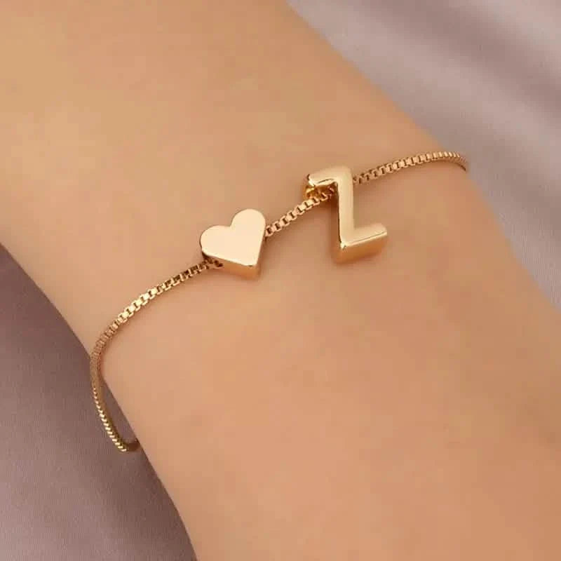 Elegant Love Heart Charm Bracelet - Delicate Minimalist Link Chain 28