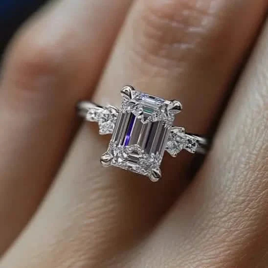 Elegant Princess Cut Cubic Zirconia Engagement Ring 2
