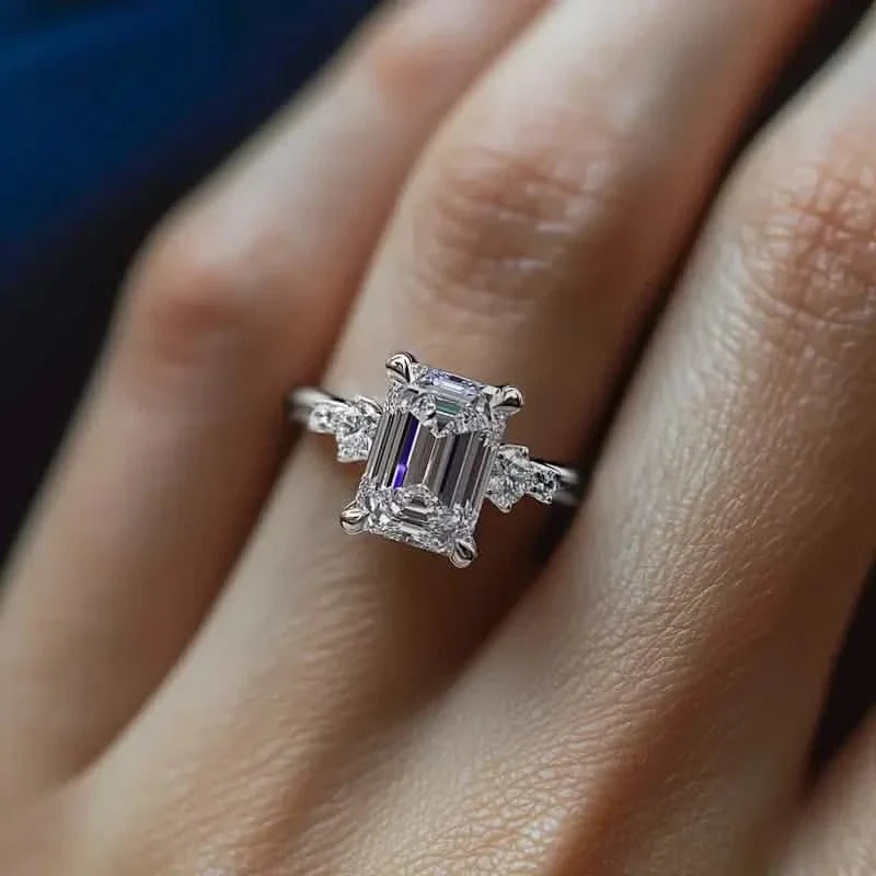 Elegant Princess Cut Cubic Zirconia Engagement Ring 5