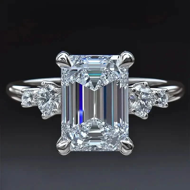 Elegant Princess Cut Cubic Zirconia Engagement Ring 1