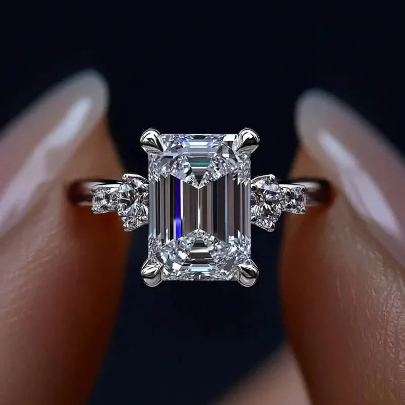 Elegant Princess Cut Cubic Zirconia Engagement Ring 3