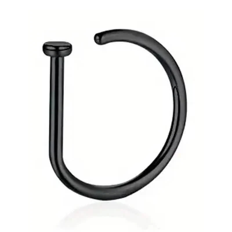 Elegant Punk-Style Stainless Steel Nose Rings - Clip-On Non-Piercing Design 2