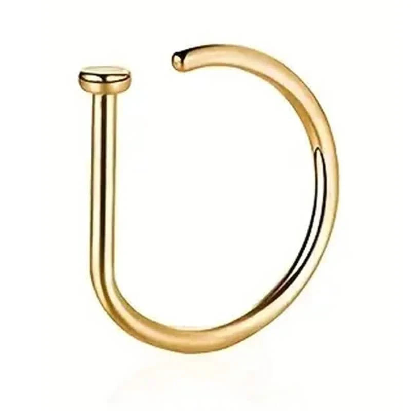 Elegant Punk-Style Stainless Steel Nose Rings - Clip-On Non-Piercing Design 4