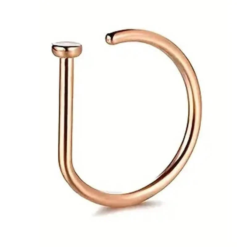 Elegant Punk-Style Stainless Steel Nose Rings - Clip-On Non-Piercing Design 5