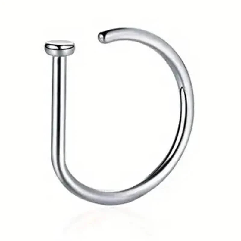 Elegant Punk-Style Stainless Steel Nose Rings - Clip-On Non-Piercing Design 3