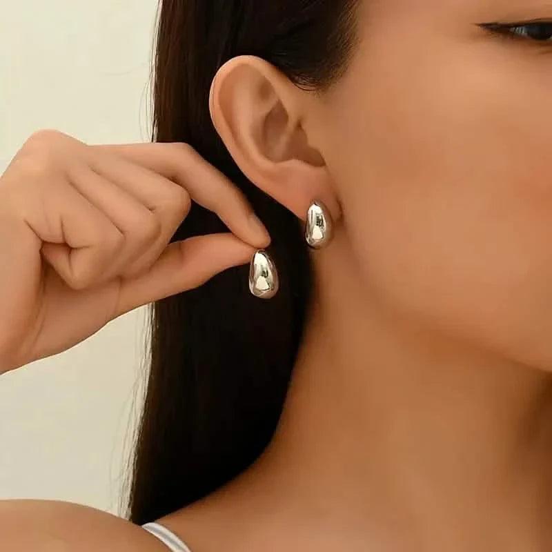 Elegant Water Drop Hoop Earrings for Women 2
