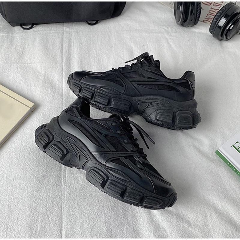 Elegant Women's Sneakers Lace Up Thick Platform Casual Shoes Leather Comfortable Walking Footwear Fashion New Lightweight Casual Everyday Walking Fashion Sneakers 23