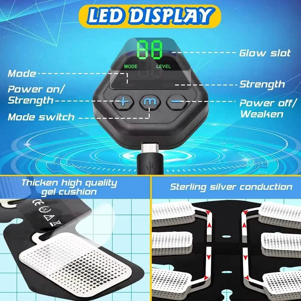 EMS Muscle Stimulator LCD Screen USB Rechargeable Portable Trainer 4