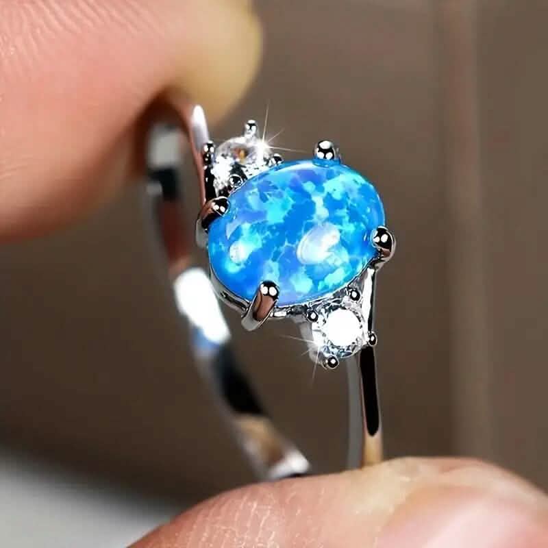 Exquisite Oval Artificial Opal Rings 2