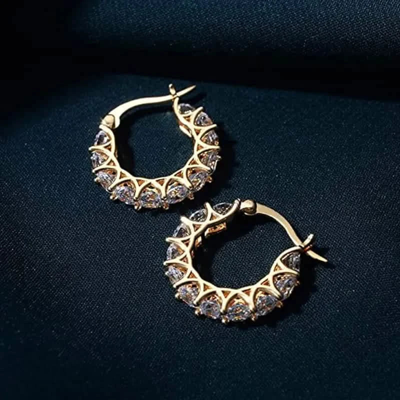 Exquisite Zirconia Hoop Earrings 9
