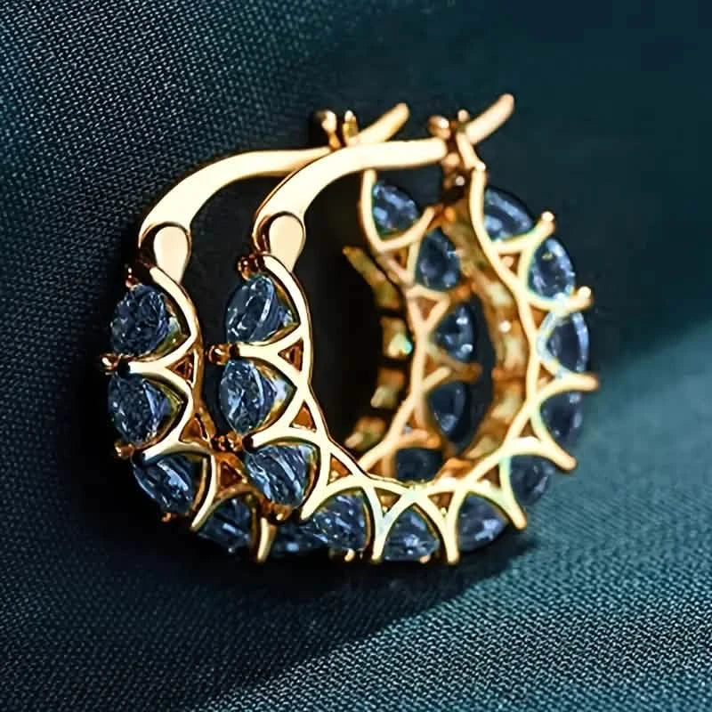 Exquisite Zirconia Hoop Earrings 8
