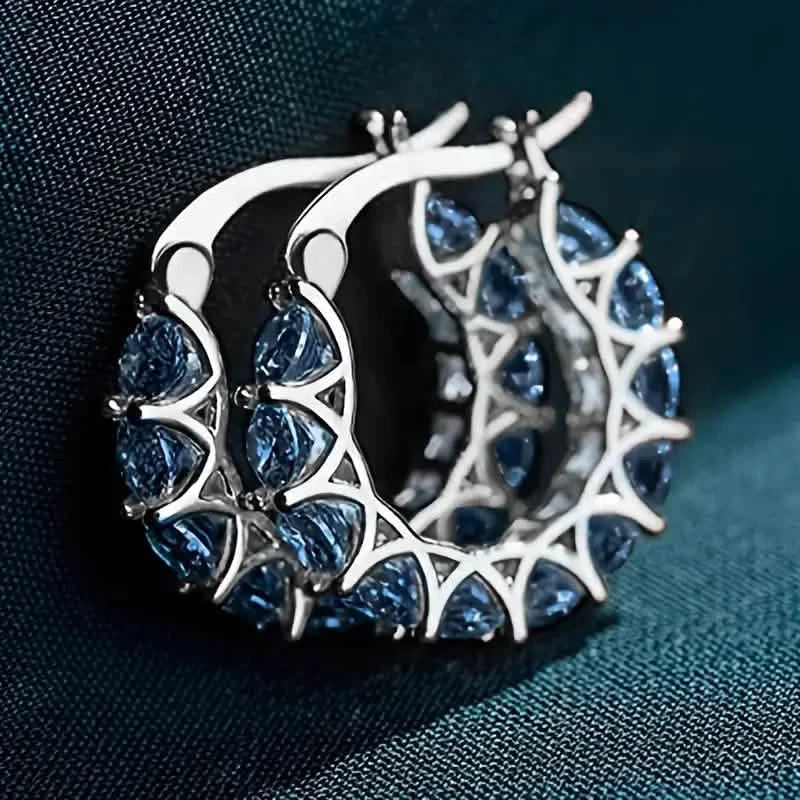 Exquisite Zirconia Hoop Earrings 6