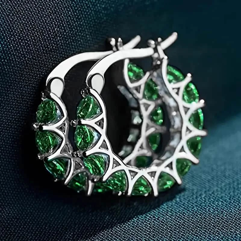 Exquisite Zirconia Hoop Earrings 5