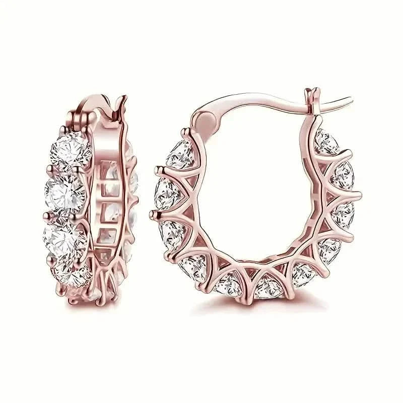 Exquisite Zirconia Hoop Earrings 4