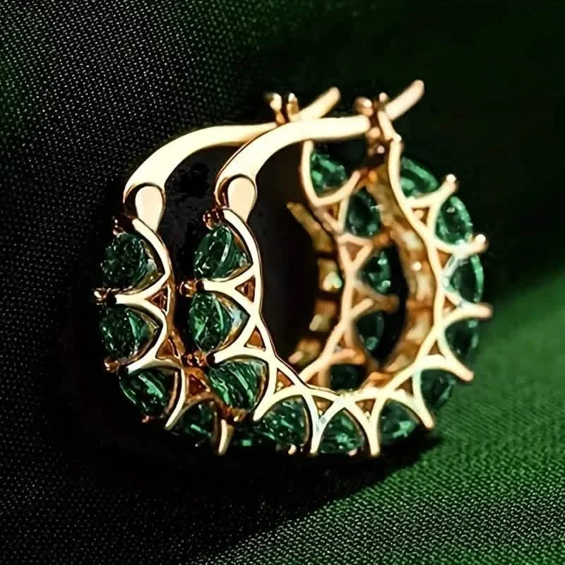 Exquisite Zirconia Hoop Earrings 7