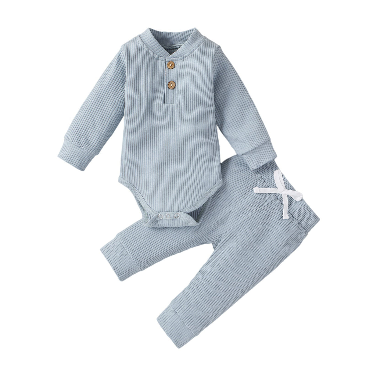 Infant Newborn Baby Girls Boys Spring Autumn Ribbed Solid 7