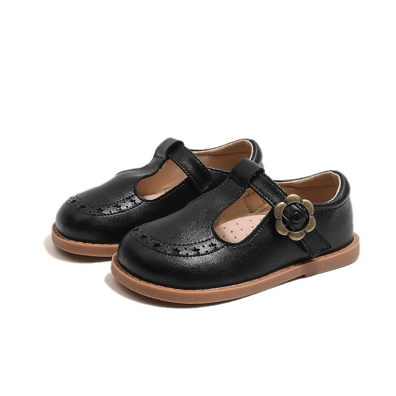 Girls' Leather Shoes Genuine Leather Non-slip Princess Shoes 5