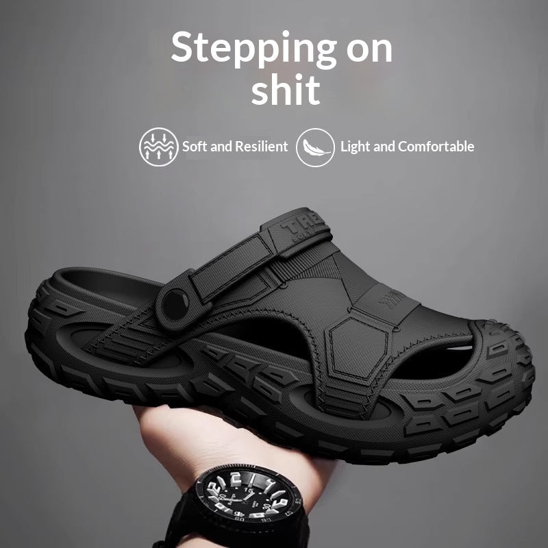 Mens Summer Outdoor Non-Slip Soft-Soled Closed-Toe Beach Clog Shoes 6