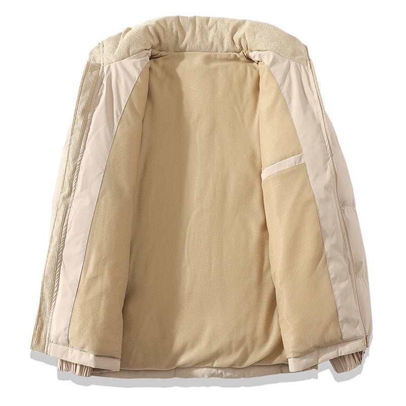 Winter Stand Collar Contrast-colored Coat Cotton Padded Jacket For Men Women Clothing 3