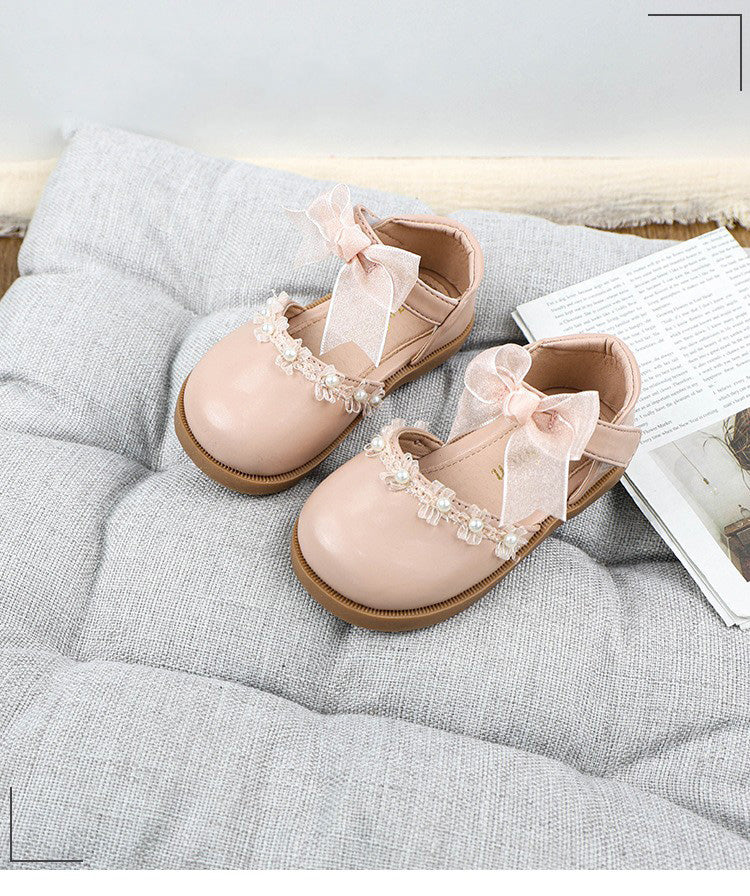 Leather Shoes, Bow Tie, Western Style, Baby Girl Princess Shoes, Fashionable Soft Soled Shoes For Little Girls 6