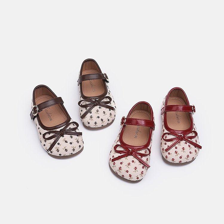 Children's Shoes Korean Version Girls' Soft Soled Bow Princess Single Shoes Mid Size Girls' Leather Shoes Trend 2