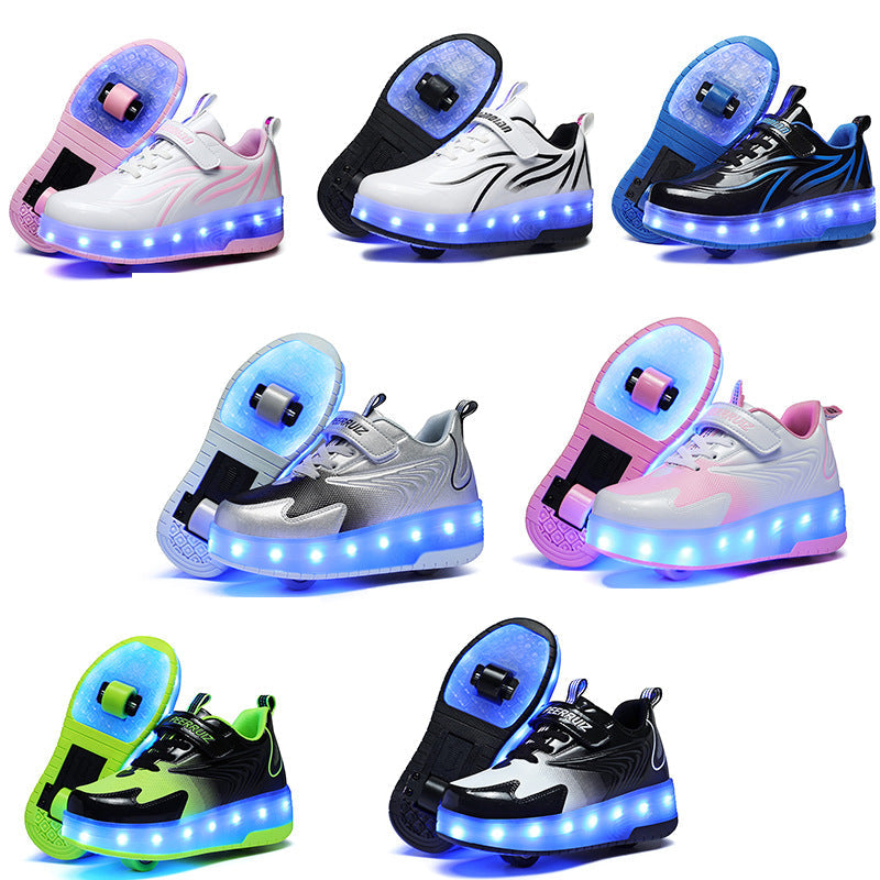 Children's Rechargeable Two-wheel LED Light-up Shoes 2
