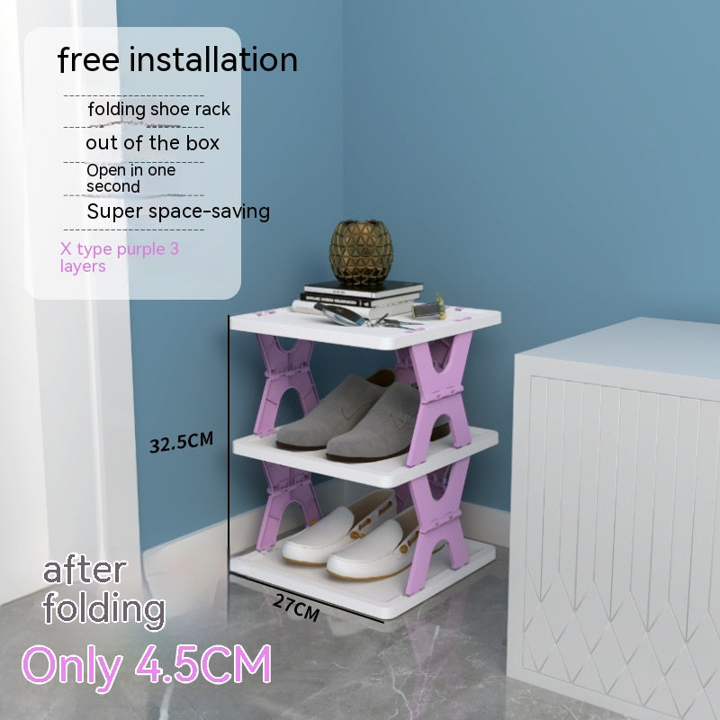 Plastic Installation-free Shoe Rack Storage Shoe Rack Folding Shoe Cabinet 14