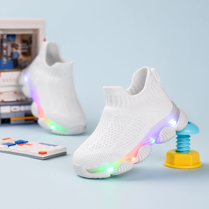 Light-up Baby Ultra-lightweight Knitted Breathable Soft-soled Shoes 2