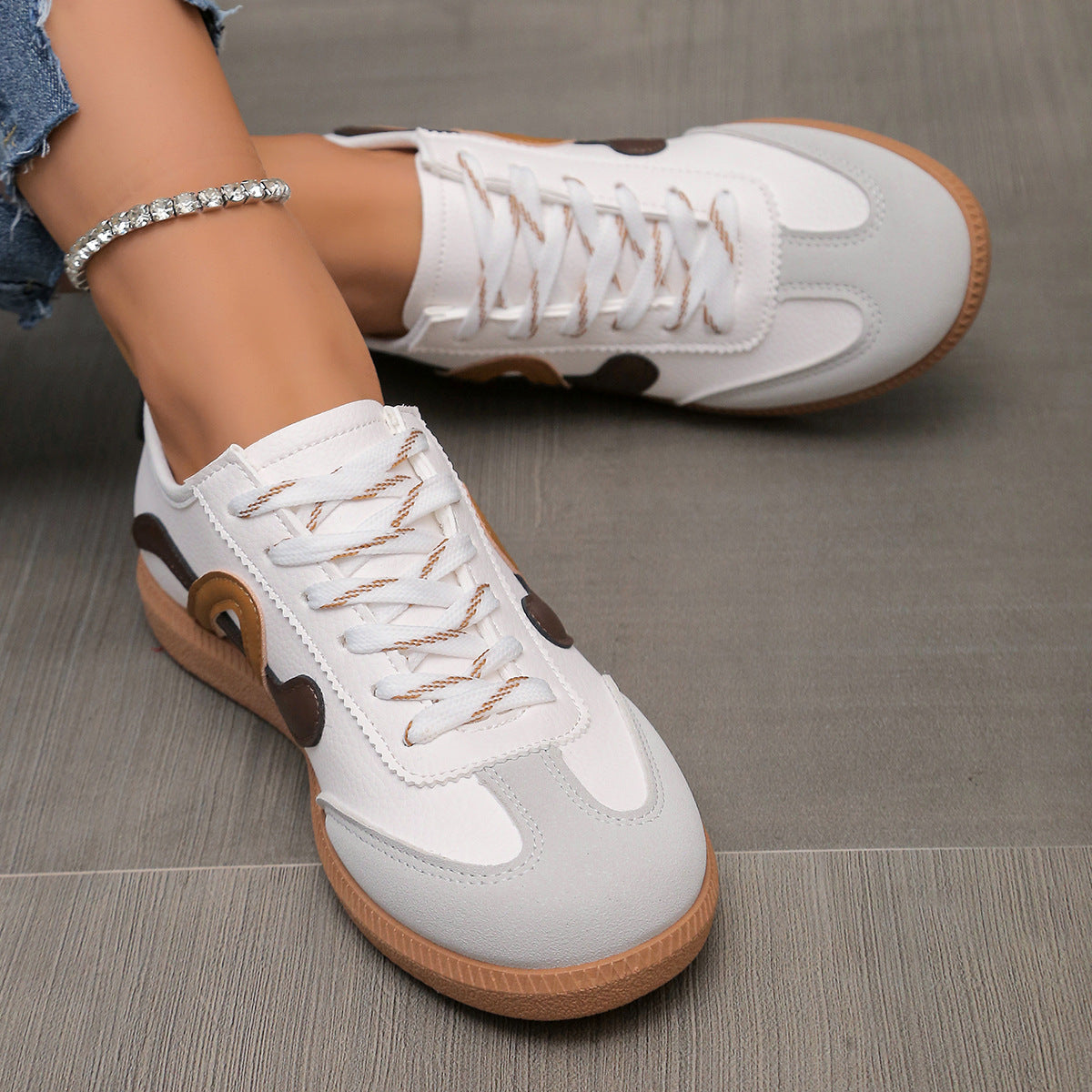 German Training Women's Flat Retro Casual Sports Skate Shoes 3
