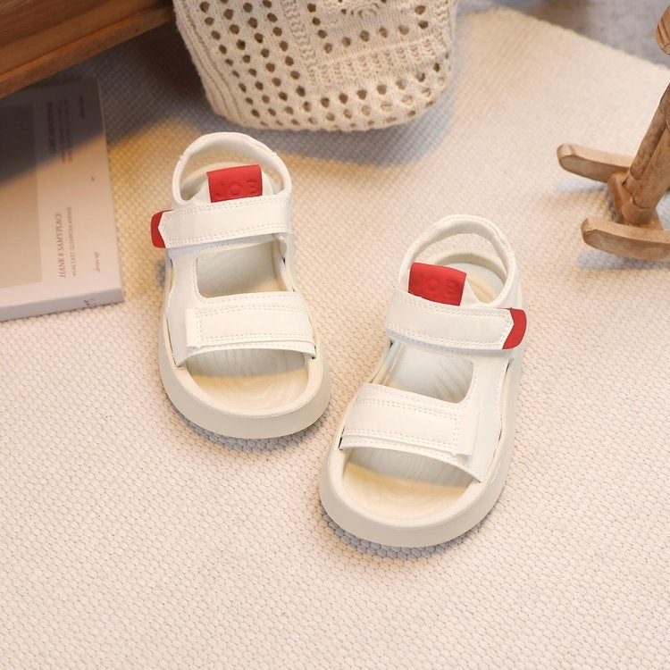 2026 Summer New Korean Style Kids Sandals, Boys Girls Casual Outdoor Sports Beach Sandals, Soft Sole Magic Tape Breathable Children Shoes Size 26-37 4
