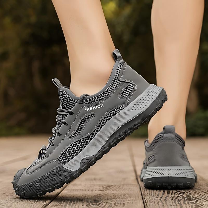 Men's Four-Season Breathable Mesh Work Sneakers, Outdoor Casual Shoes With Tire Pattern Soles 3